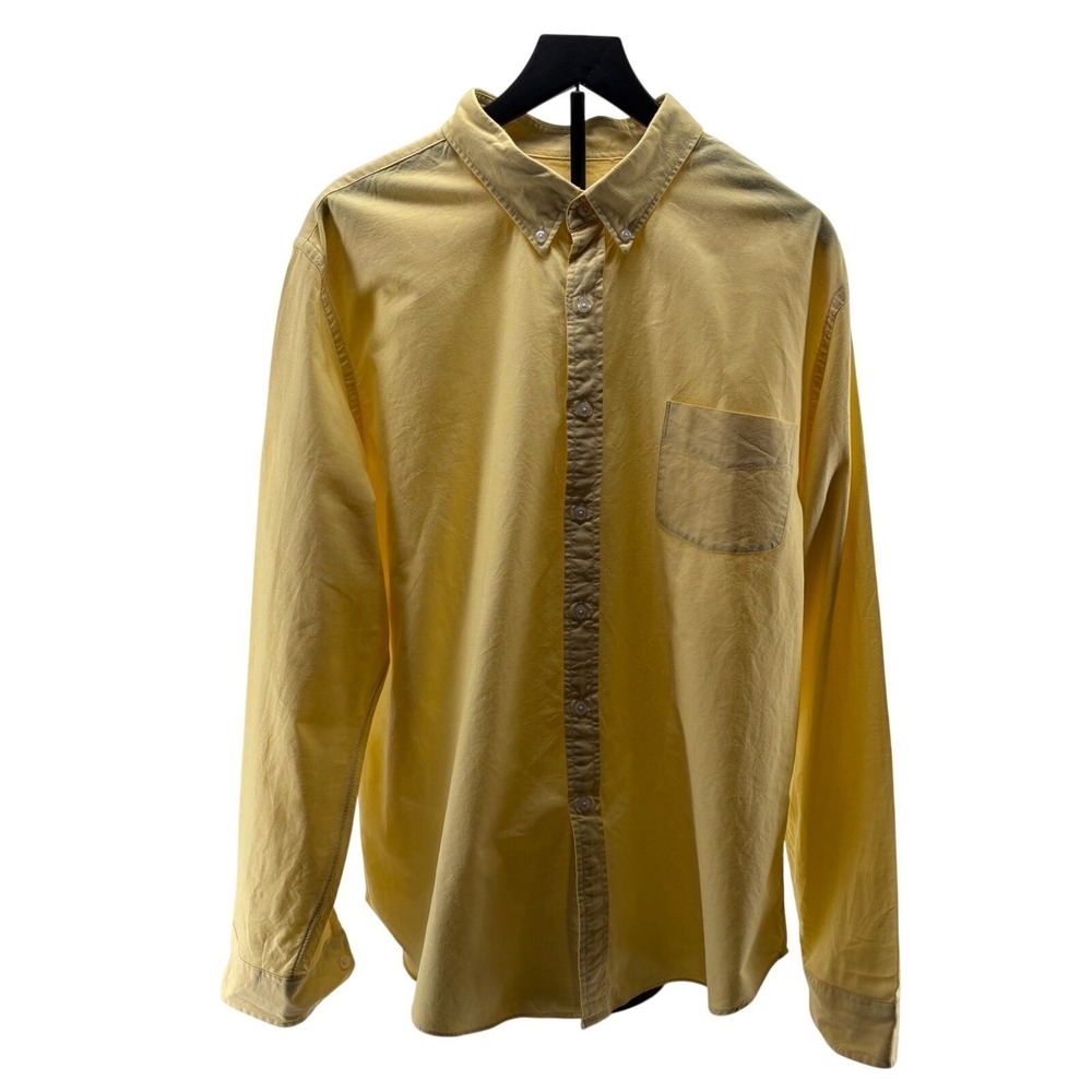 J.Crew Mens‎ Oxford Button Down Shirt Yellow Long Sleeve Cotton XXL 60763 SP13